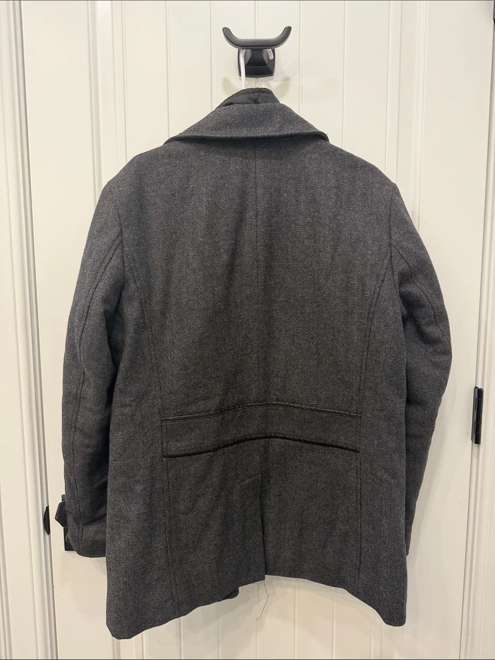 Marc Anthony Gray Men's Double-Breasted Pea Coat